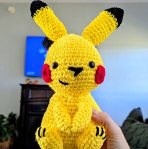 Handmade Crochet Pokemon Pikachu Super Cute Gift!